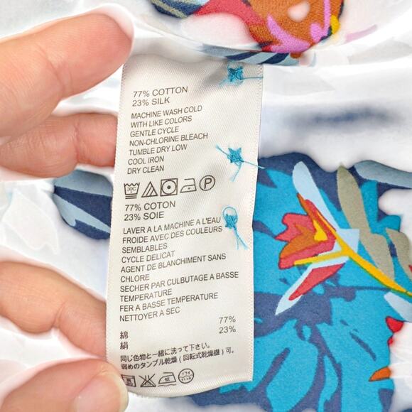 Tommy Bahama Men's XL LS Silk Blend Button Floral Shirt Flip Cuff Hawaiian - Picture 6 of 7